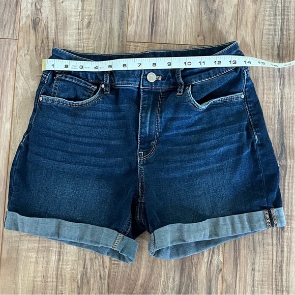 White House Black Market Short Dark Blue Jean Stretch Denim Shorts Size 4 - Picture 7 of 10